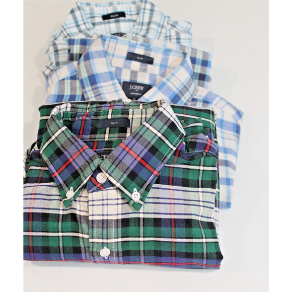 J. Crew Other - J Crew Slim Fit Lot of 3 Shirts Mens XS Multicolor Homespun OxFord Flex Wash